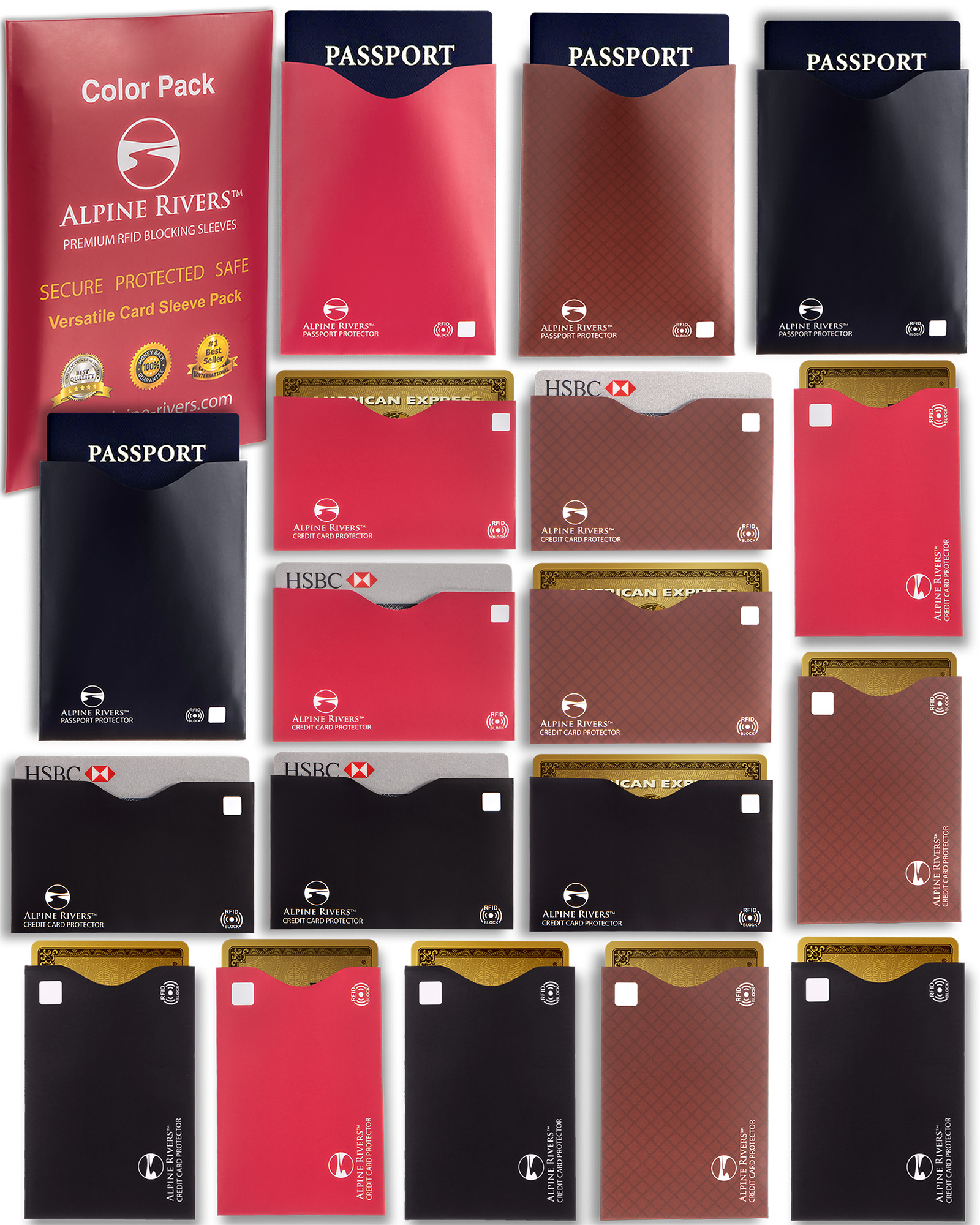 Amazon.com | ALPINE RIVERS RFID Blocking Sleeves 18 Pack - 7 Top